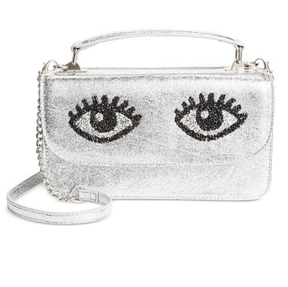 Betsey Johnson Silver Eyes Purse
